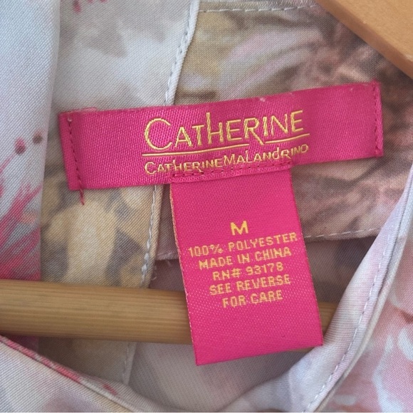 Catherine Malandrino Button Down Back Bell Sleeve Floral Print Blouse Size M - Picture 6 of 9